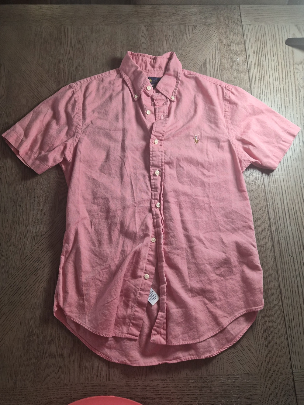 Ralph Lauren Pink Short-Sleeve Button-Down Oxford Shirt